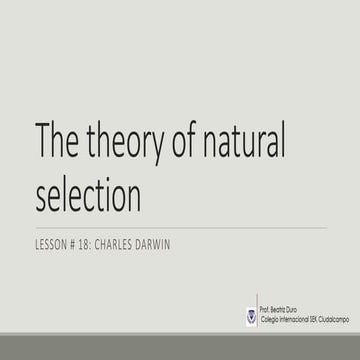 Lesson 18 the theory of natural selection