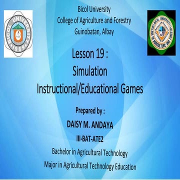 Lesson 19: Simulation Instructional Games | PPTX