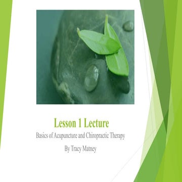 Lesson 1 ​basics of acupuncture and chiropractic medicine1