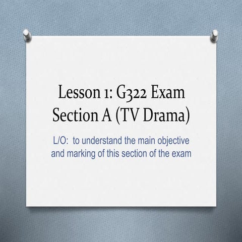 Lesson 1 exam section a intro