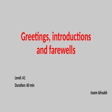 Formal and Informal Introduction For Beginner | PDF