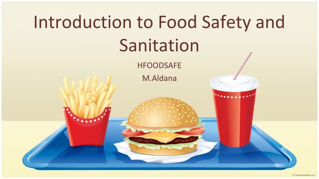 Lesson 1 Introduction to Food Safety