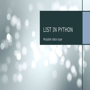 List and Dictionary in python | PPT