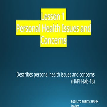 Lesson 1 Personal Health Issues and Concerns.pptx