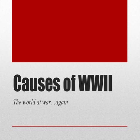 Lesson 1 Causes of WWII