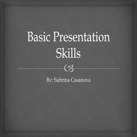 Basic Presentation Skills