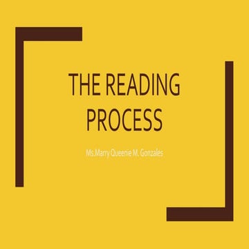Lesson 1, reading process