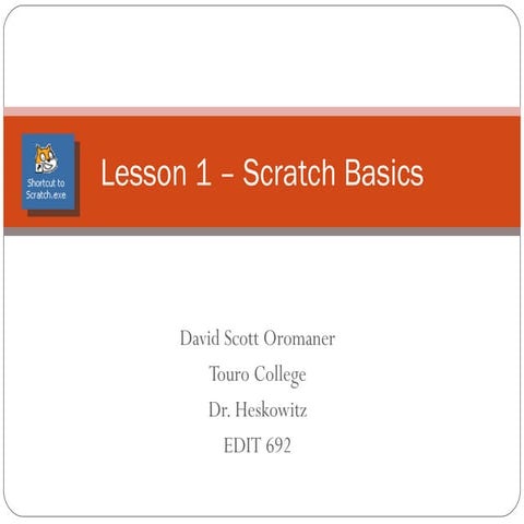 Scratch Lesson 1 – Basics | PPT | Computer Animation | Computer ...