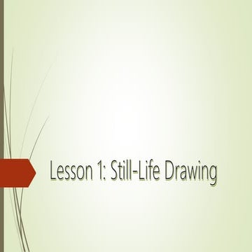 Lesson 1 still life drawing