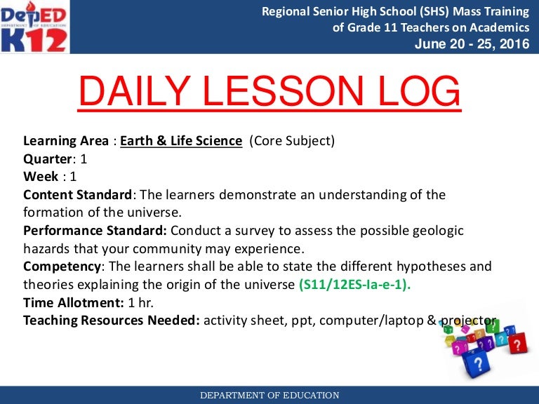 grade 11 earth life science lesson 1
