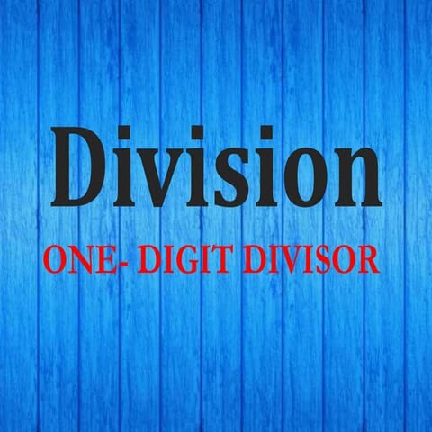 1-Digit divisor