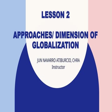 LESSON 2: APPROACHES/ DIMENSION OF GLOBALIZATION