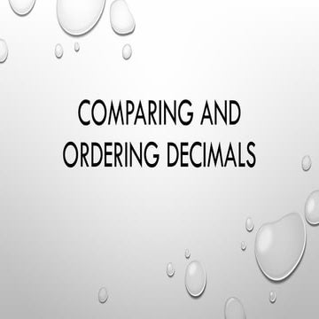 Mastering Decimal Numbers: Comparing, Ordering, and Operations | PPT