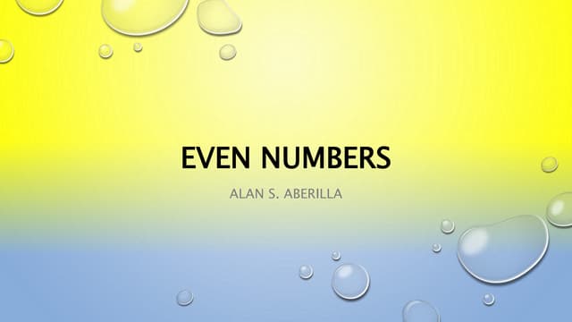 Lesson 2   even numbers