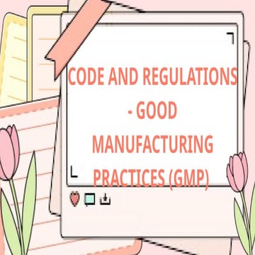 Good Manufacturing Practices in Food Processing | PPTX