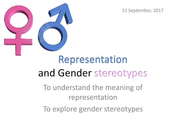 Lesson 2 Representation gender and stereotypes PPT Lesson 2 Representation gender and stereotypes PPT