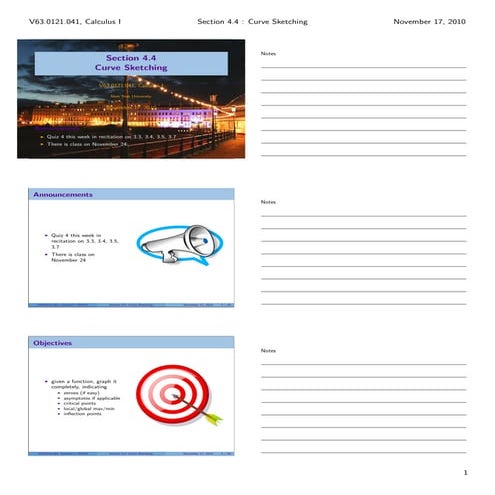 Lesson 21: Curve Sketching (Section 041 handout)