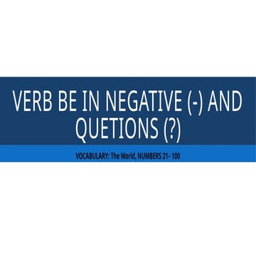 subject pronouns - verb to be positive and negative | PPT