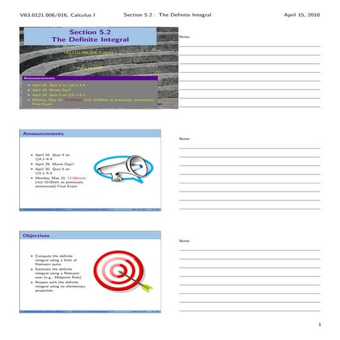 Lesson 23: The Definite Integral (handout)