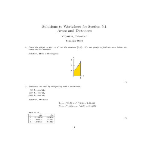 Lesson 24: Area and Distances (worksheet solutions)