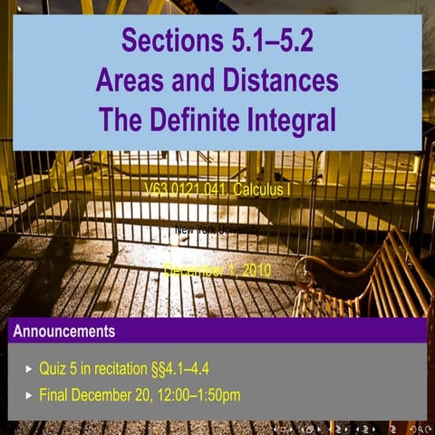 Lesson 24: Areas, Distances, the Integral (Section 041 slides)
