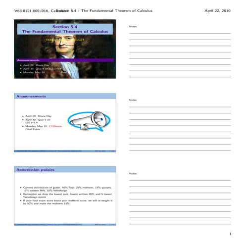 Lesson 25: The Fundamental Theorem of Calculus (handout)