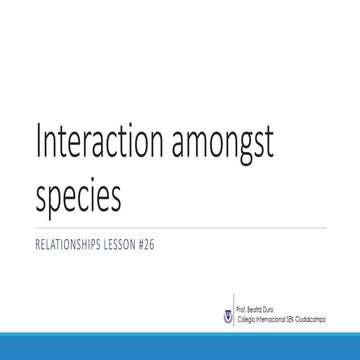 Lesson 26 relationship between species