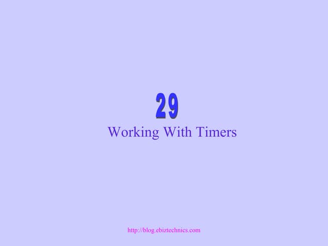 Oracle Forms : Timers