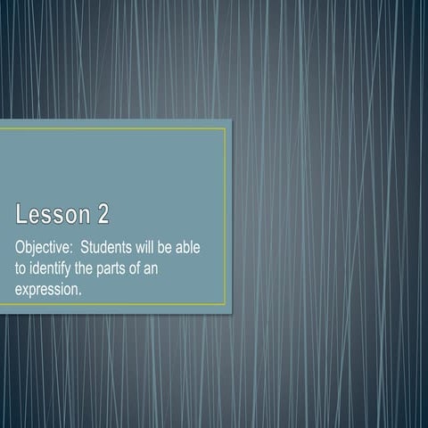 Lesson 2 alg
