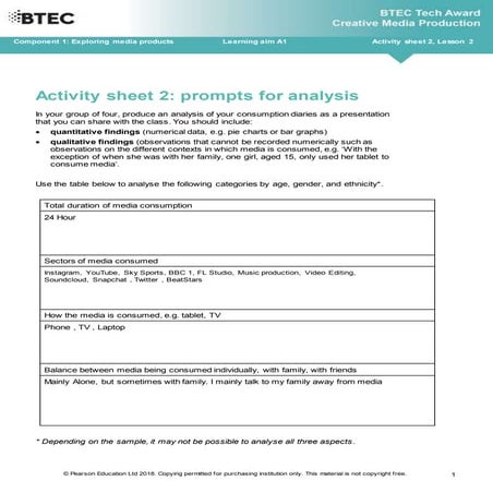 Media diary worksheet(parent) | DOCX