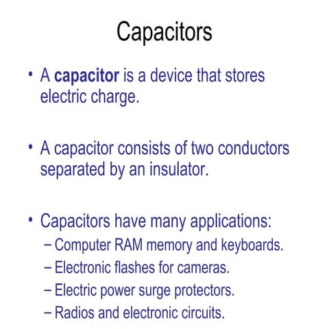 Lesson 2  Capacitors