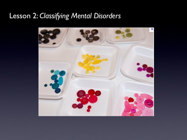 Lesson 2 classifying mental disorders
