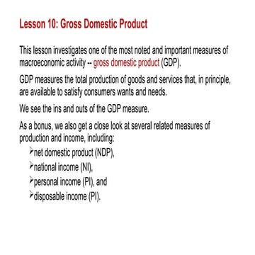 LESSON 2; GROSS DOMESTIC PRODUCT REAL GDP | PPTX