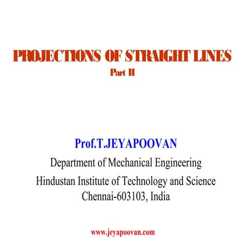 Lesson 2 Projections of Straight Lines - Part II