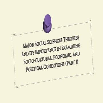 The Basic Concepts and Principles of the Major Social Sciences Theories ...