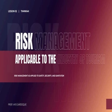 LESSON 2 RISK MANAGEMENT APPLICABLE TO THE TOURISM INDUSTRY.pdf