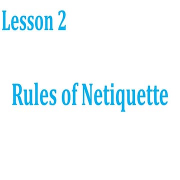 Lesson 2 rules of netiquette