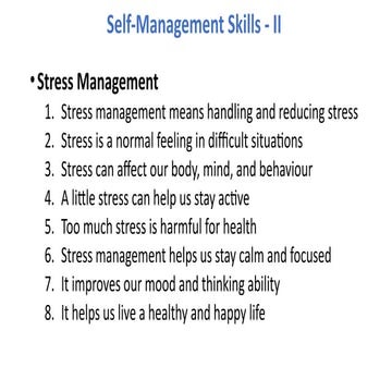 Self management ppt | PPTX
