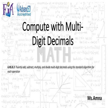 Lesson 3.2  compute with multi digit decimals