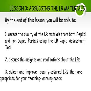 LR Portal and DEPED Learning Resource PPT | PPTX