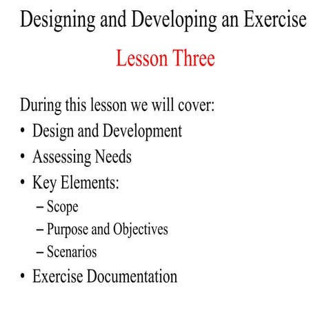 Lesson 3   designing and developing an exercise