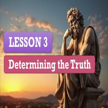 Introduction to the Philosophy of a Human Person Lesson 3 - Determining the T...