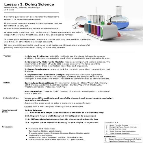 Lesson 3  Doing Science
