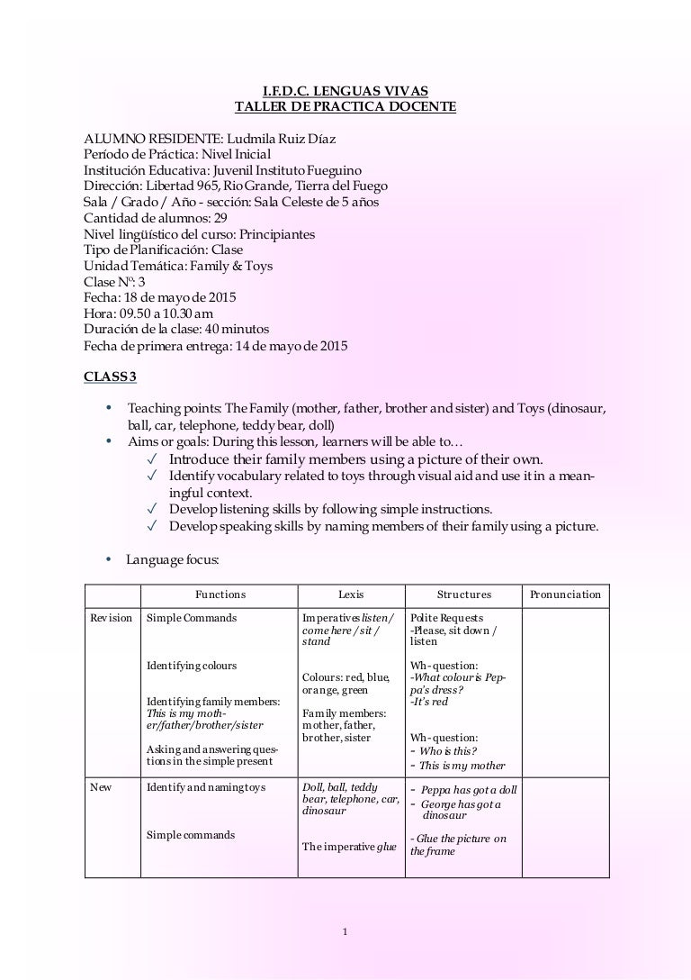 Lesson 3 kindergarten