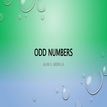Lesson 3   odd numbers