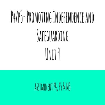 Lesson 3  promoting independence and safeguarding
