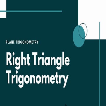 Right Triangle Trigonometry/Angle of Elevation and Depression | PPTX