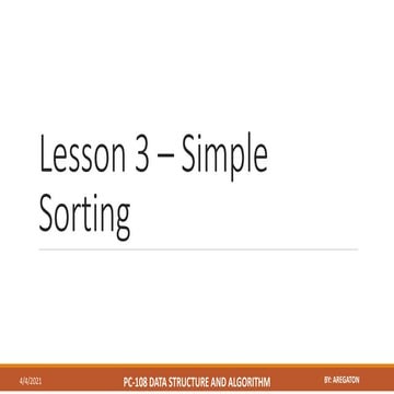 Lesson 3 simple sorting | PPT