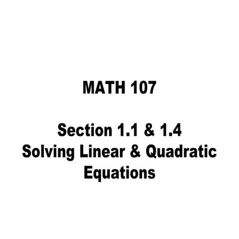 Lesson 3   solving linear & quadratic equations