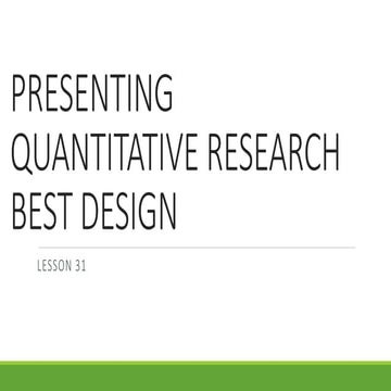 Lesson 31 presenting the written research report